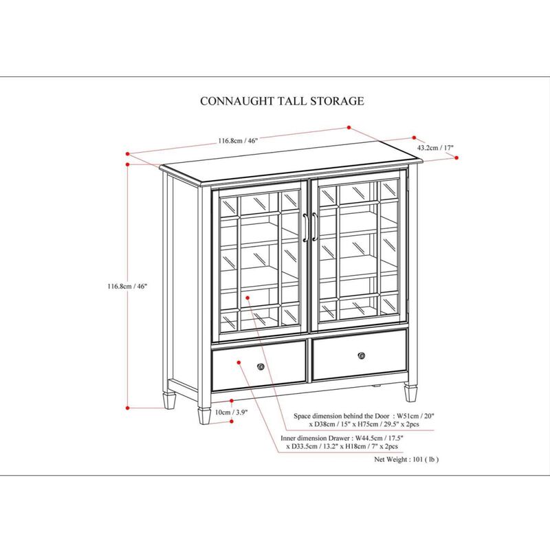 Tozext Wide Solid Wood Tall Storage Cabinet image number 8