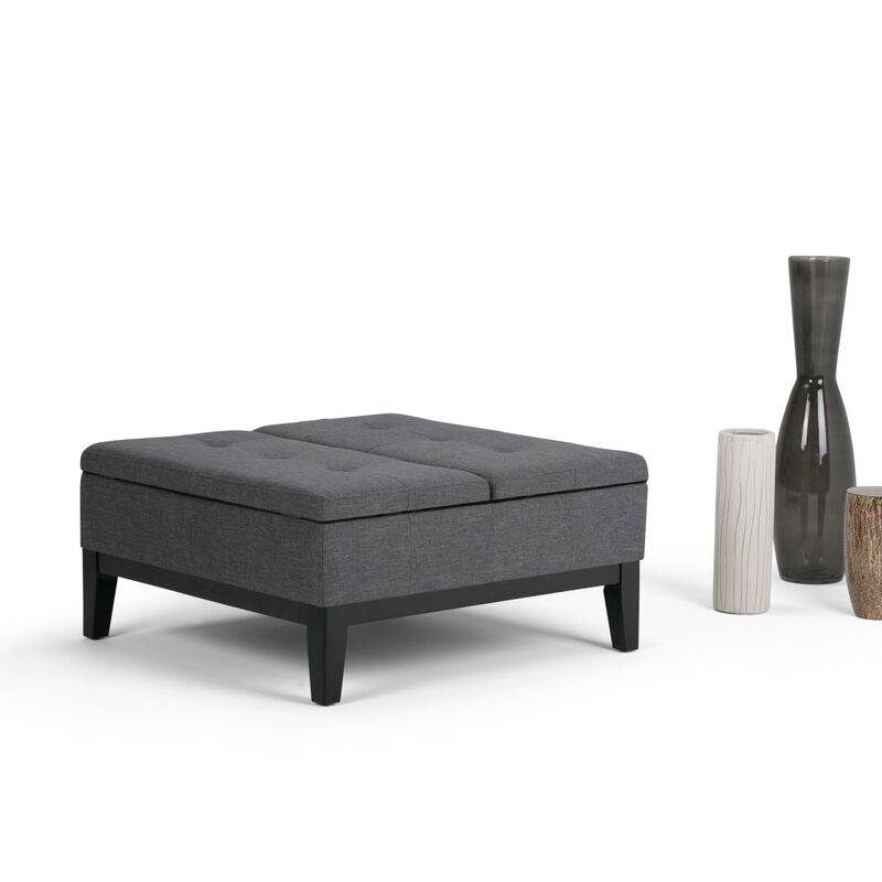 Simpli Home Dover Square Coffee Table Storage Ottoman image number 2