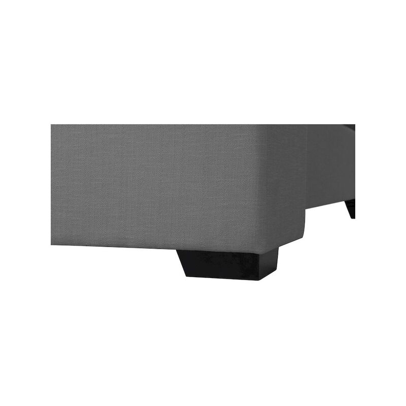 Meridian Furniture Oxford Grey Linen Textured Fabric Queen Bed