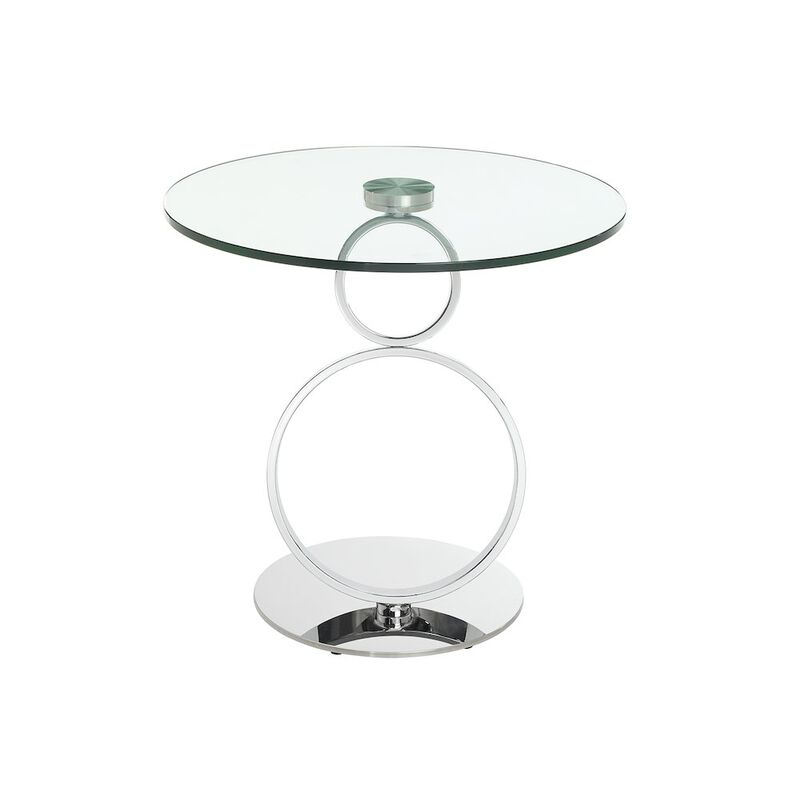 Casabianca Home Satellite Round End Table In Clear Glass