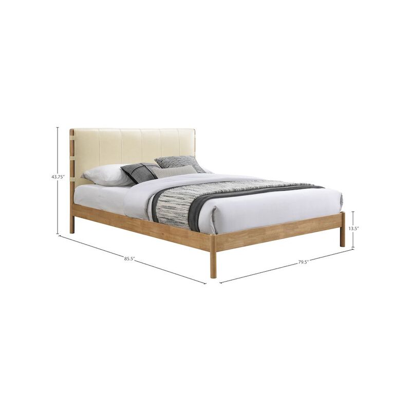 Meridian Furniture Asher Cream Vegan Leather King Bed