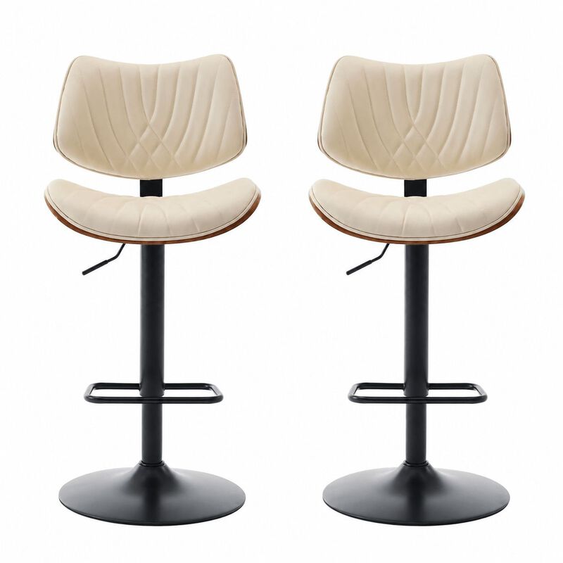 Mid-Century Adjustable Swivel Bar Stools, Set of 2 image number 0