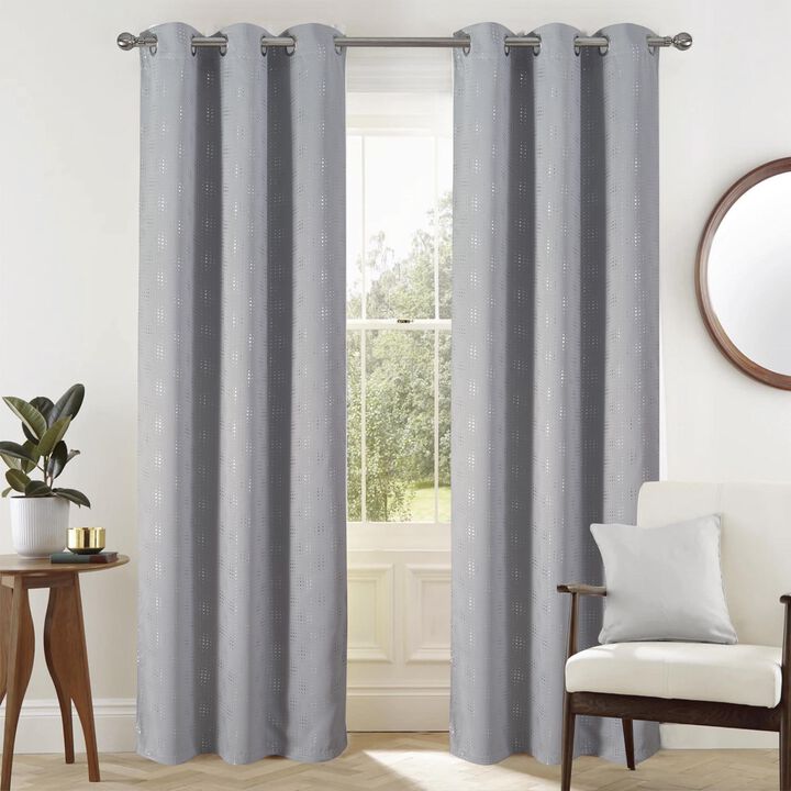 Rt Designers Collection Transform Your Room With Gatsby Rubber Blackout Grommet Curtain Panel 54" X 90" Grey