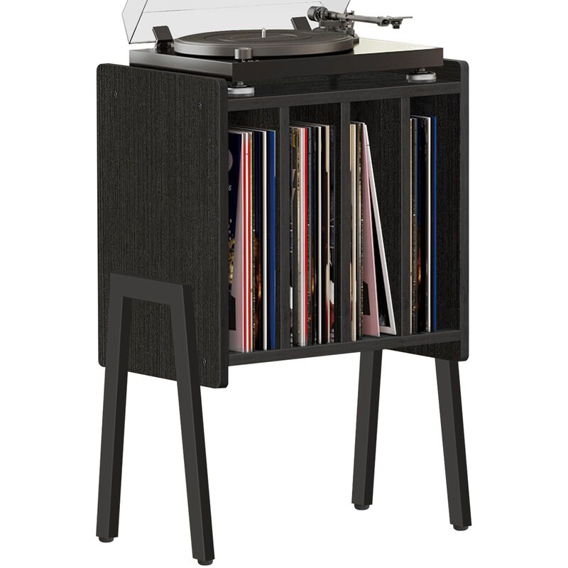 TUTOTAK Record Player Stand, Record Storage Table, End Table with Vinyl Holder Display Shelf, Side Table, Turntable Stand, Night