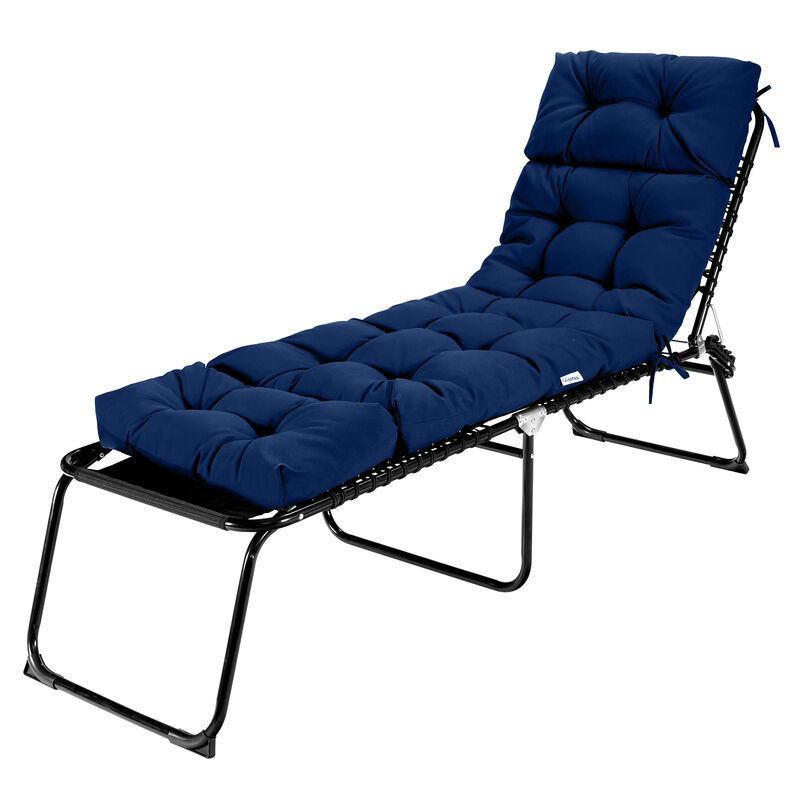Outdoor Lounge Chaise Cushion with String Ties for Garden or Poolside Seating