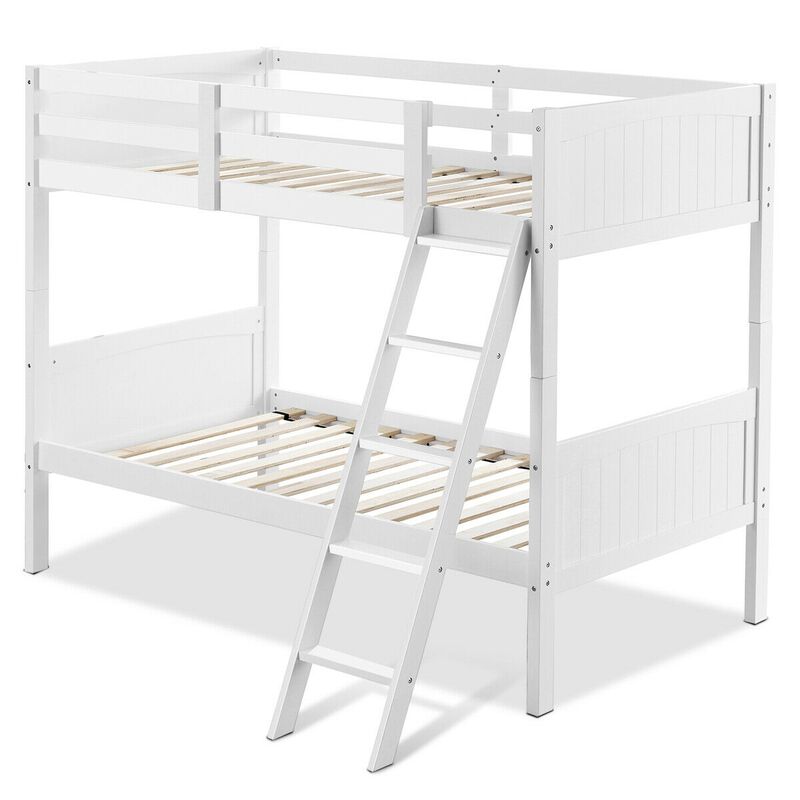 Twin Size Wooden Bunk Beds Convertible 2 Individual Beds