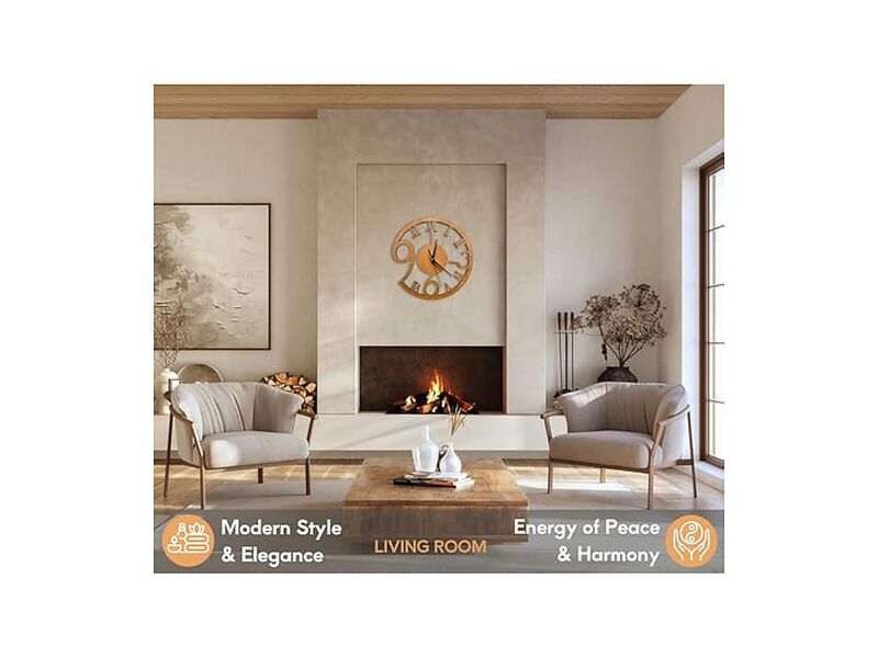 Rizalit Wood Artistic Classic Style Reloj Wall Clock 5 Inch Silent Non Ticking image number 2
