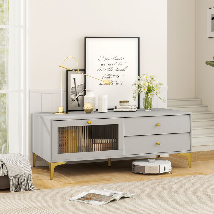 TV Stand with Storage Compartment and Drawers for Organized Living Room Setup