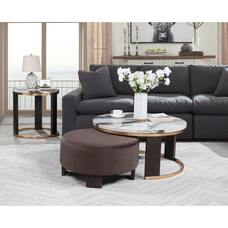 Tvano End Table , Icelandic Ivory