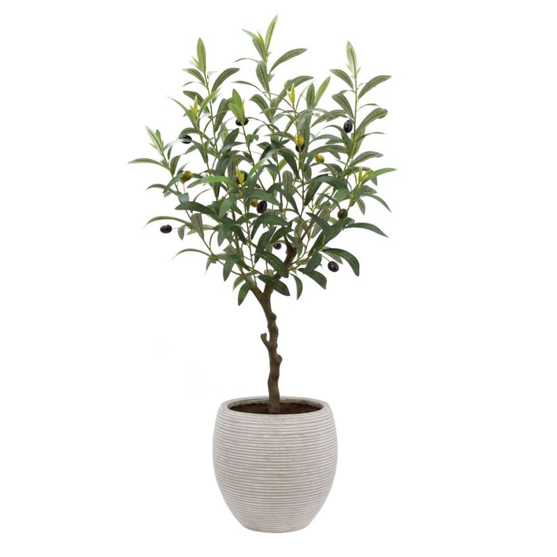 Artificial Olive Topiary Tree with Mediterranean Pot image number 0