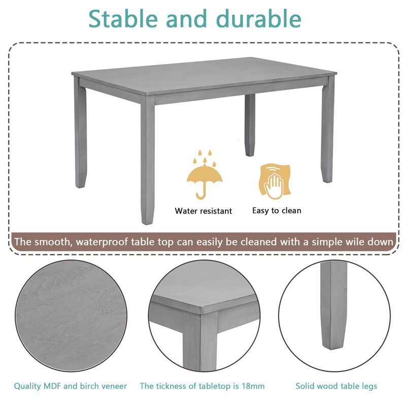 Garpvu 6‑Piece Rectangular Wood Dining Set image number 4