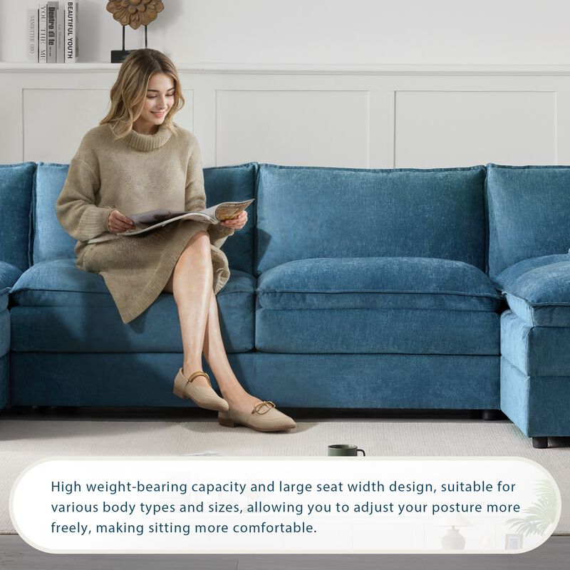 Fincep U-Shaped Modular Cloud Sectional Sofa image number 3