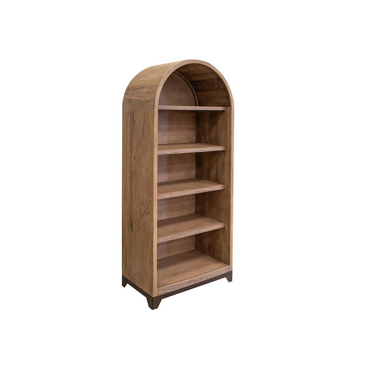 Casa Rocio Natural Parota 5 Shelf Bookcase, Brown cappuccino