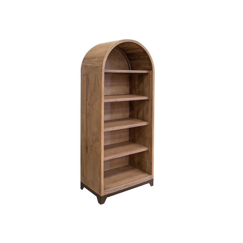 Casa Rocio Natural Parota 5 Shelf Bookcase, Brown cappuccino