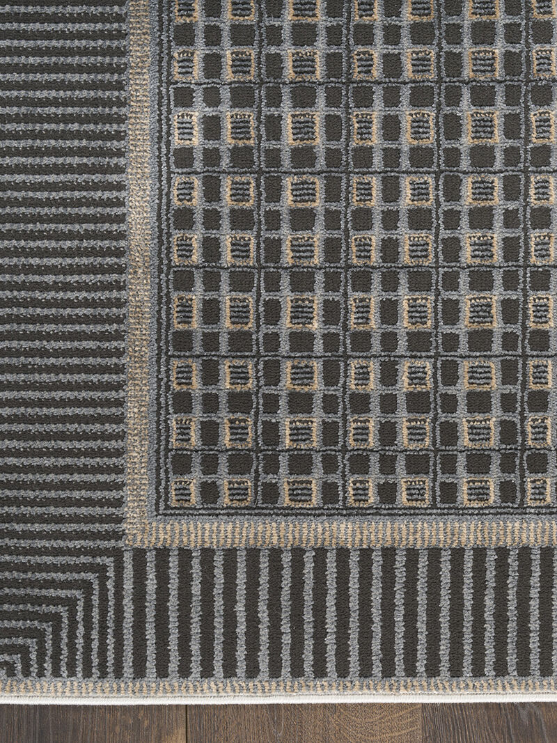 Nordic NRC03 Black/Taupe 4' x 6' Rug