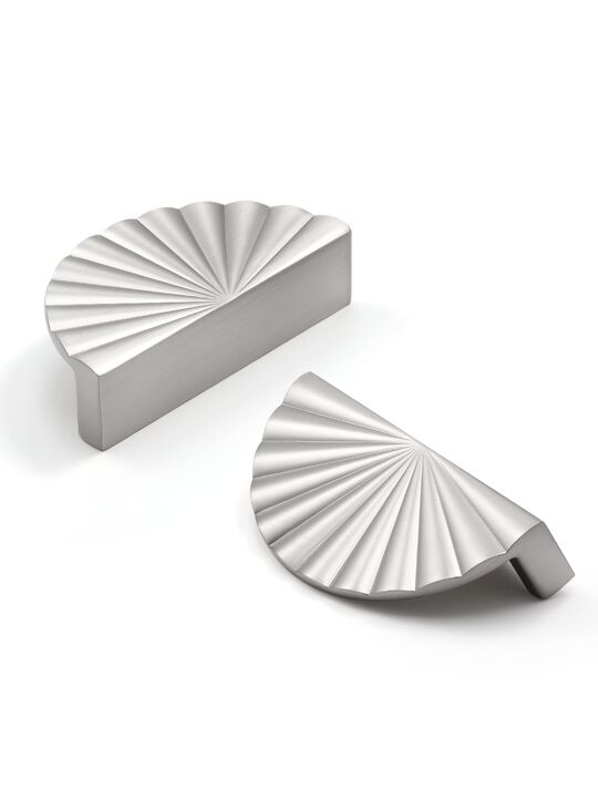 JIASENBAO 10 Pack Brushed Nickel Cabinet Pulls 3"" Hole Center Cup Flat Silver Drawer Pulls Kitchen Cupboard Bathroom Dresser Ca