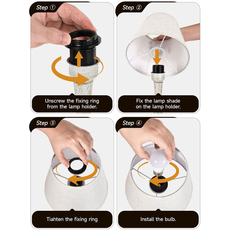 17.3 in. Table Lamp with Gray Linen Shade and Touch Control (Set of 2)