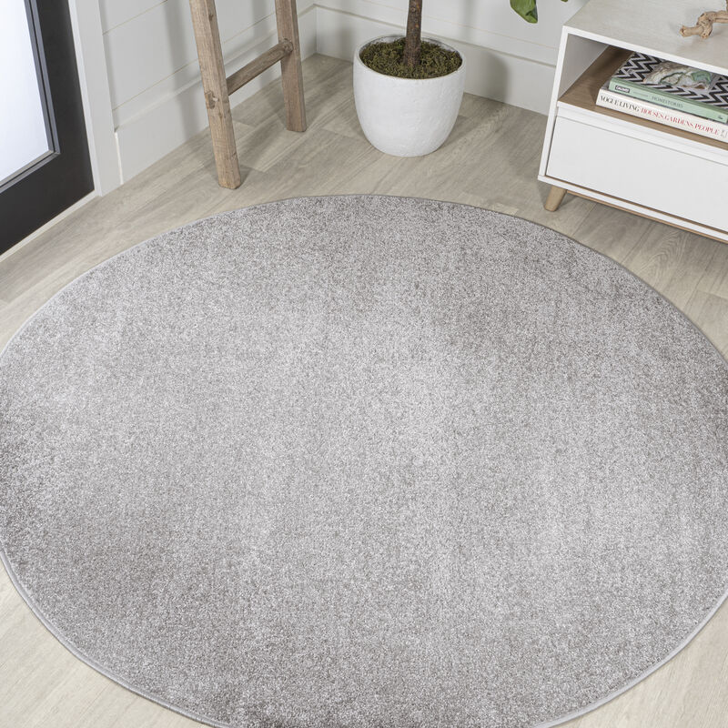 Haze Solid Low Pile Round Area Rug