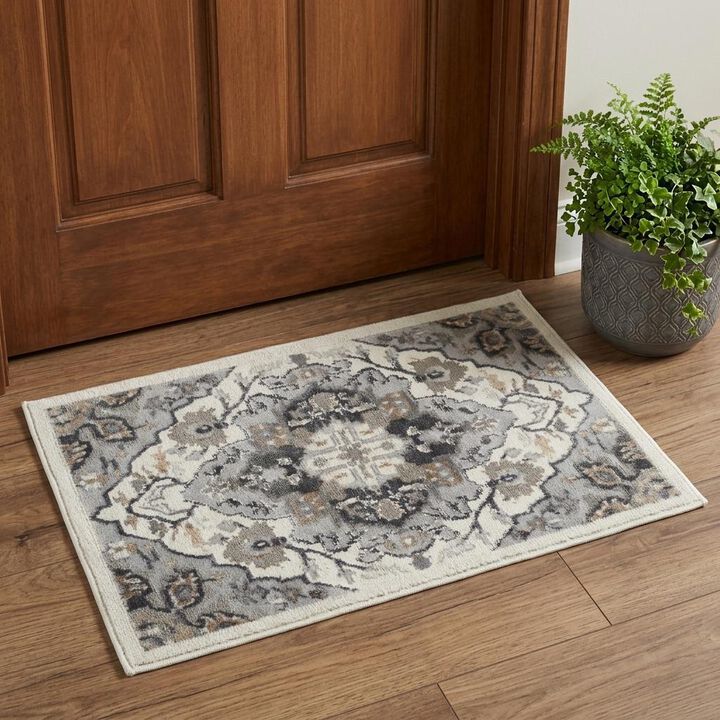 HomeRoots Floral Non Skid Area Rug