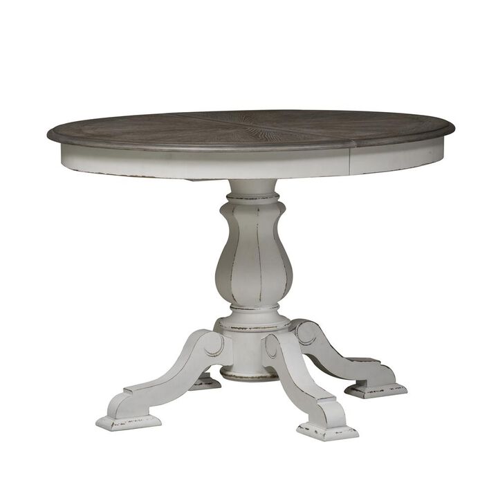 Liberty Furniture Magnolia Manor Pedestal Table in Antique White