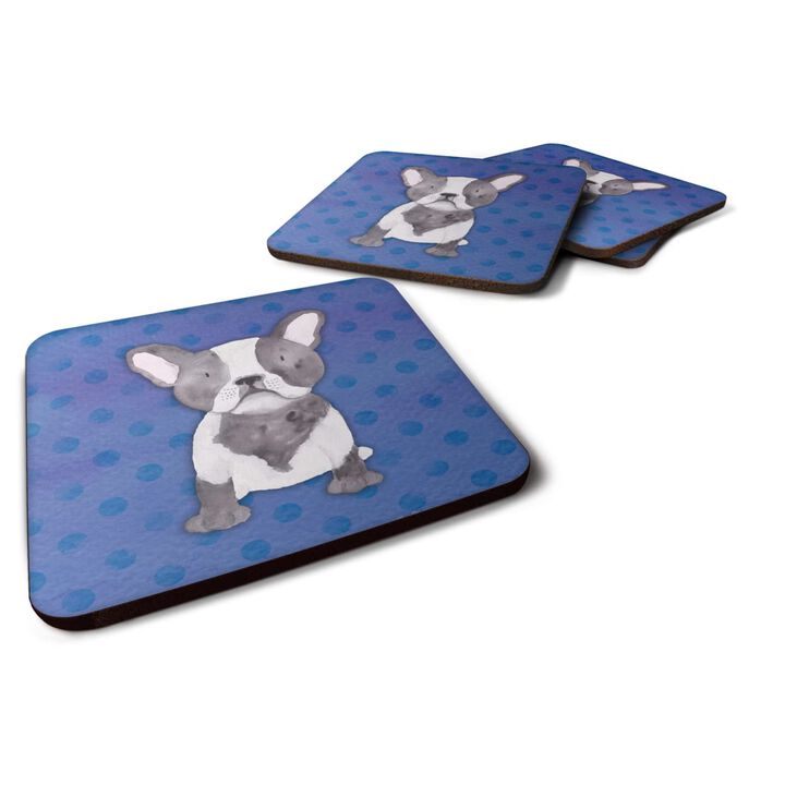 Caroline's Treasures French Bulldog Polkadot Watercolor Decorative coasters, 3.5, Multicolor