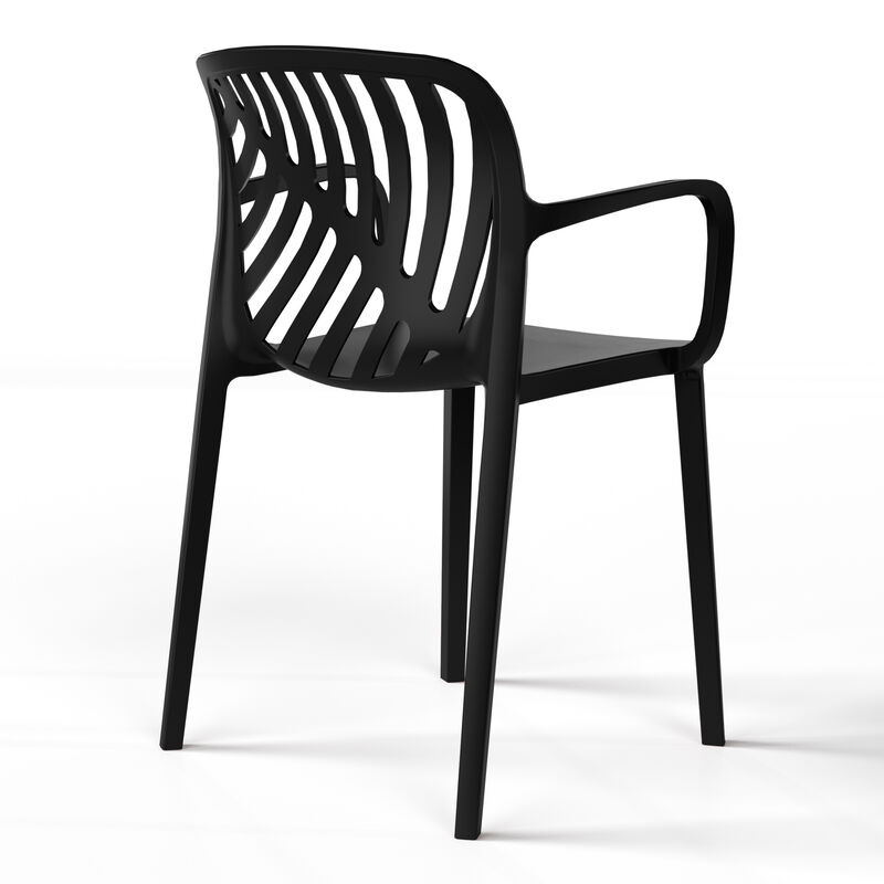 WestinTrends Outdoor Modern Stackable Patio Dining Armchairs (Set of 2)