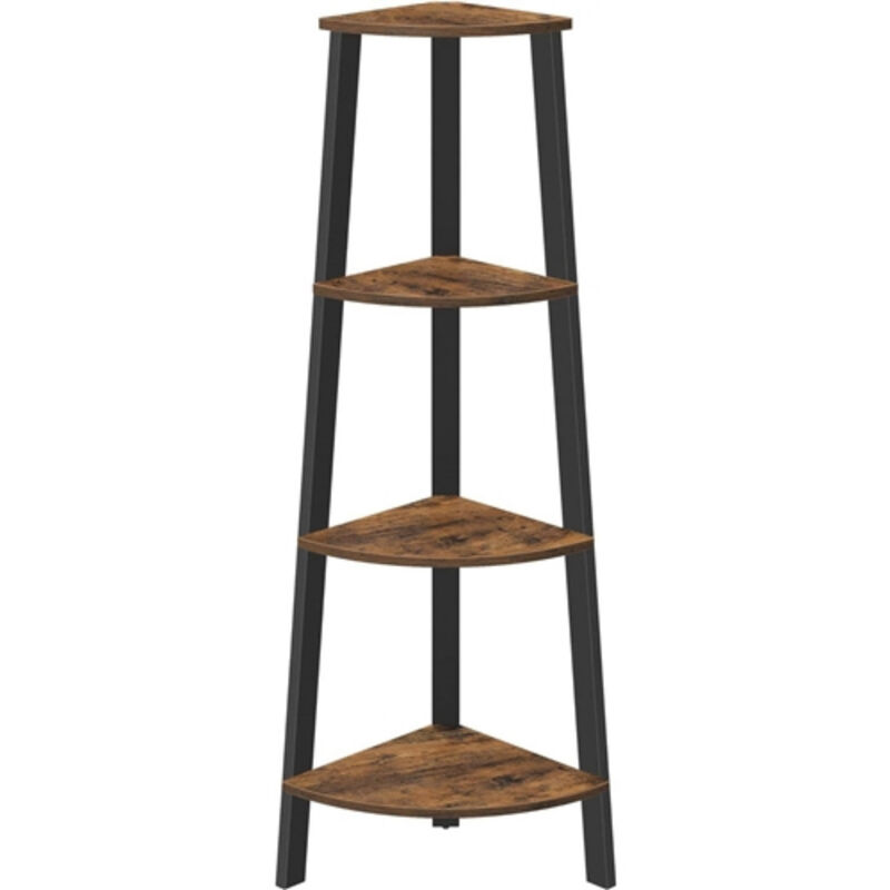 Narrow 3-Shelf Corner Shelving Unit Plant Stand Bookcase in Wood