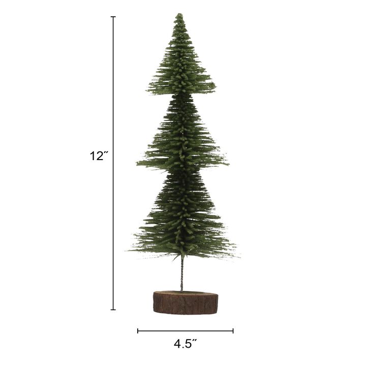 Bottle Brush Tree on Wood Base