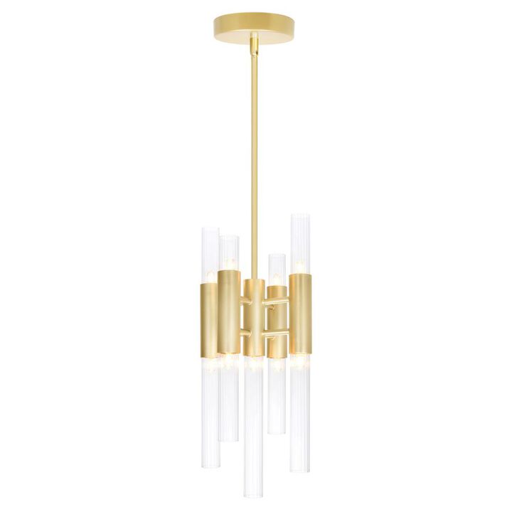 CWI Lighting Orgue 9 Light Mini Pendant With Satin Gold Finish