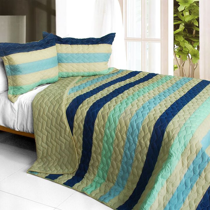 3-Piece Quilted Patchwork Quilt Set Soft Lightweight Bedding