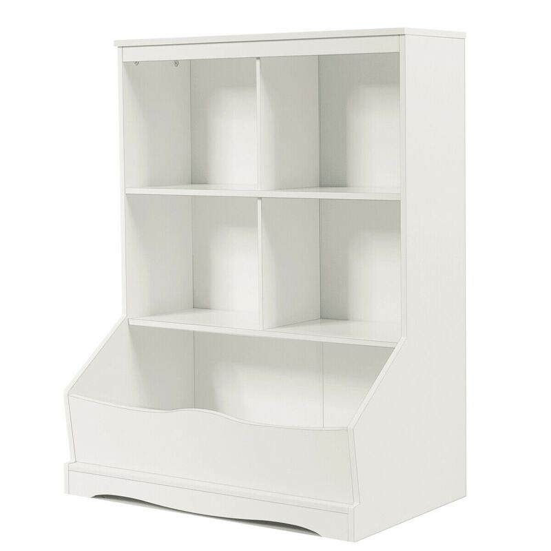 3-Tier Children's Multi-Functional Bookcase Toy Storage Bin Floor Cabinet
