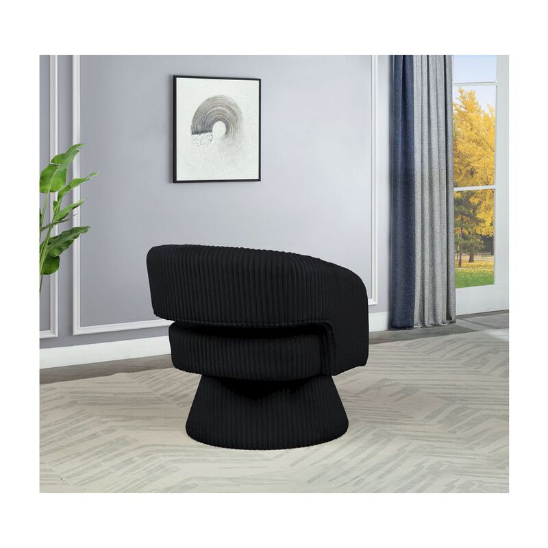 Best Quality Furniture Black Velvet Swivel Accent Barrel Chair