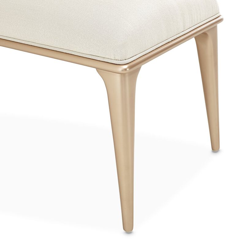 Michael Amini La Rachelle Bed Bench - Icicle/Champagne