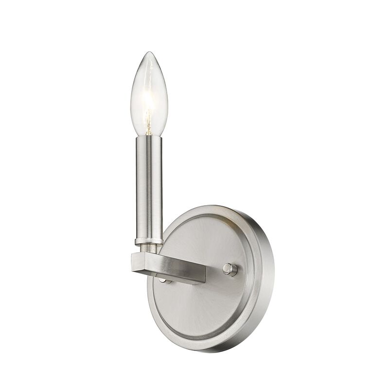 Hivvago One Light Silver Wall Sconce