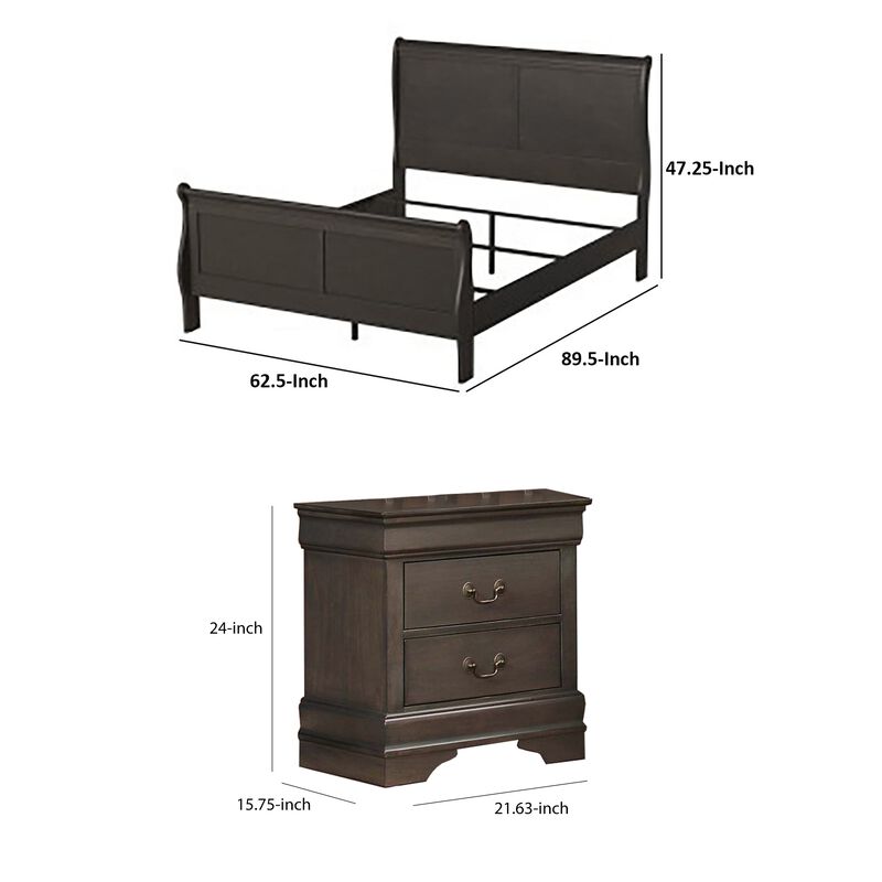 Bedroom Set, 3-Piece Set with Bed and Two Nightstands image number 7
