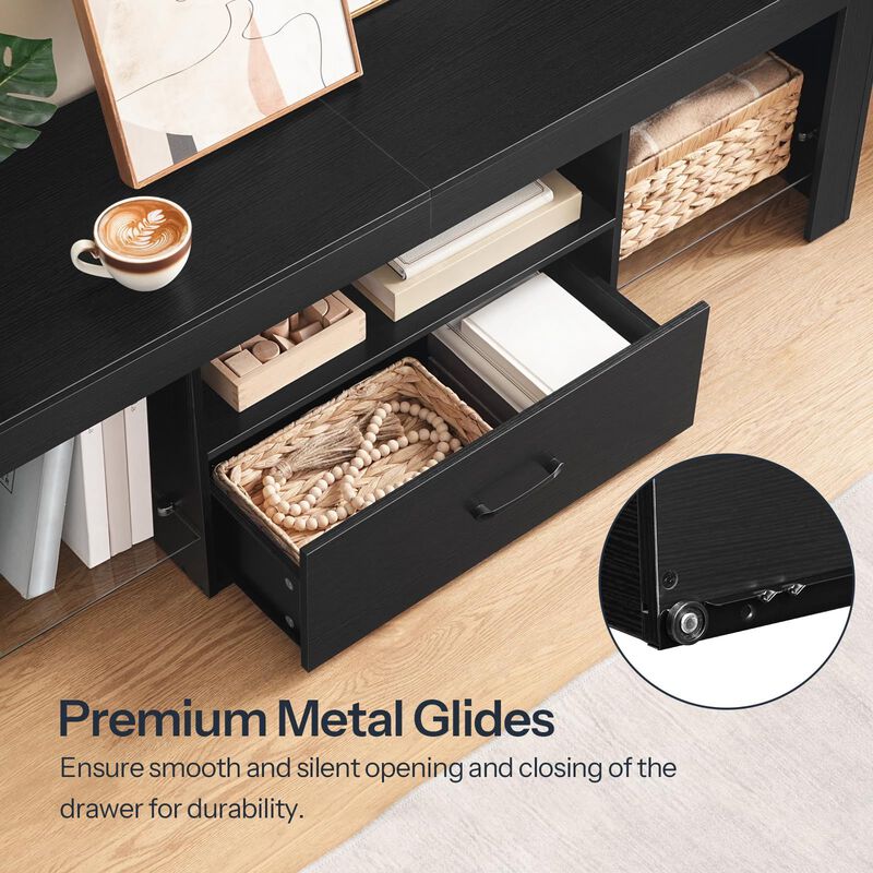 Modern LED TV Stand with Built-In Power Outlets for Living Room image number 6