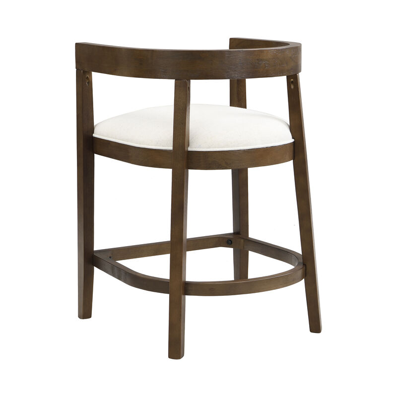 Christopher Knight Home Timel Upholstered 25.25" Rubberwood Counter Stools with Footrest (Set of 2)