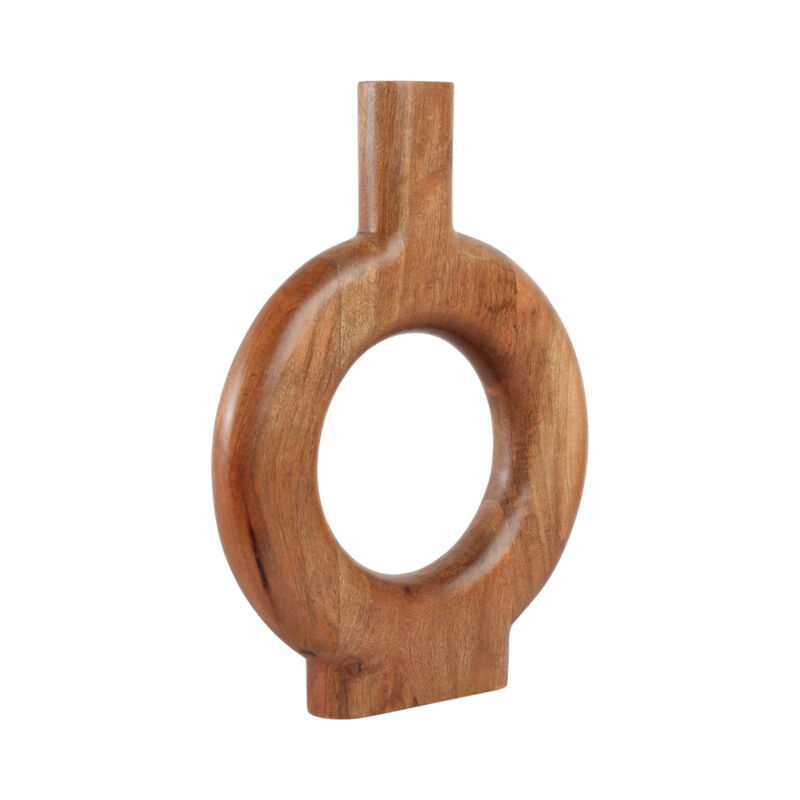 18x14" Donut Shaped Wood Vase image number 2