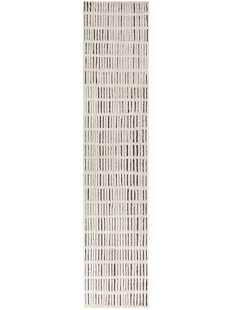 Modern Comfort MNC03 Ivory/Black 2'2" x 10' Rug