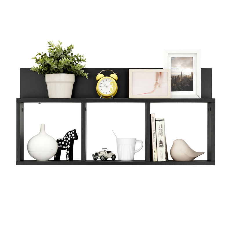 Triple Cubed Floating Shelf with Ledge