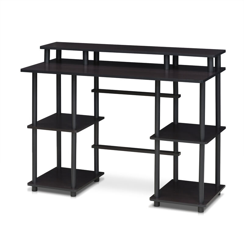 Furinno Furinno Turn-N-Tube Computer Desk with Top Shelf, Espresso/Black 17045EX/BK