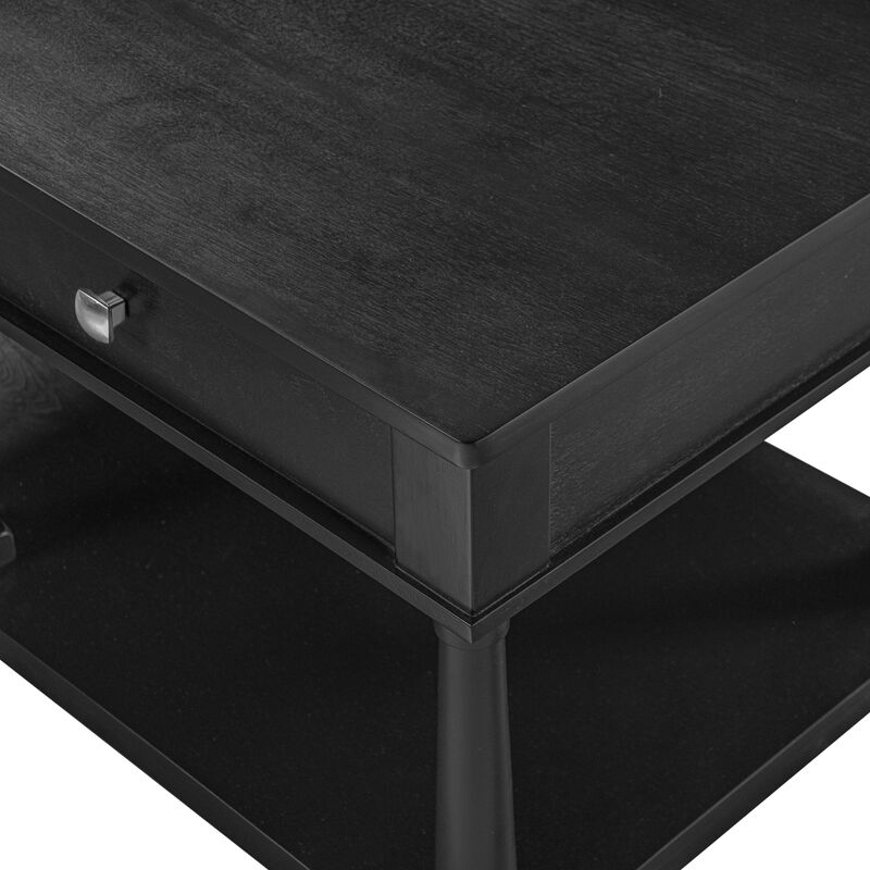 Merax Traditional Wood Coffee Table with 2 Spacious Drawers, Rich Wood Grain Finish image number 6