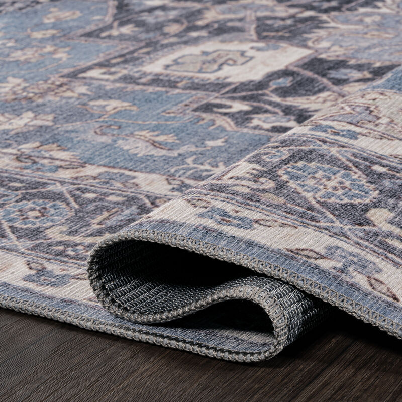 Maris Ornate Medallion Machine-Washable Area Rug