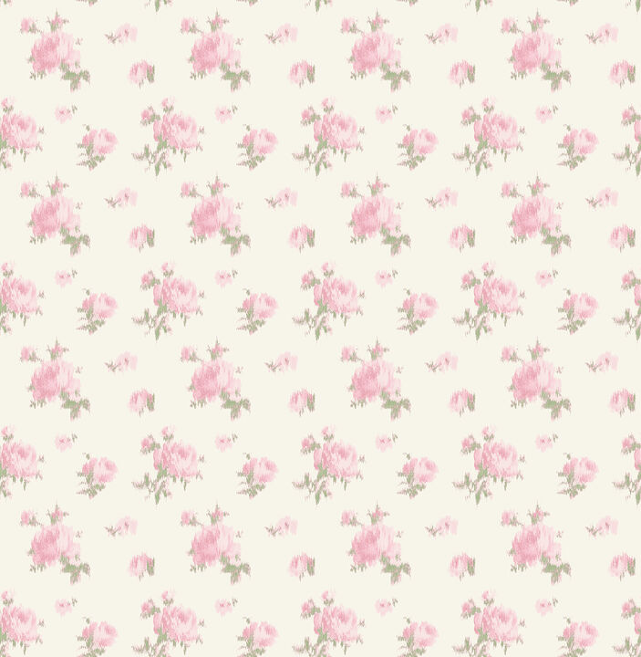 Ikat Rose Tinted Petals Small Print Wallpaper