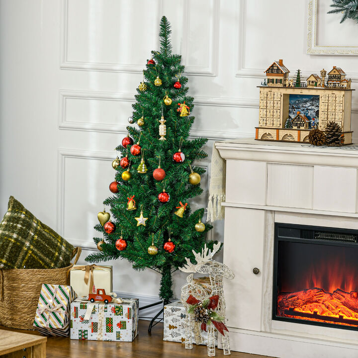 BreeBe 5 ft Artificial Half Christmas Tree Flat Back Design