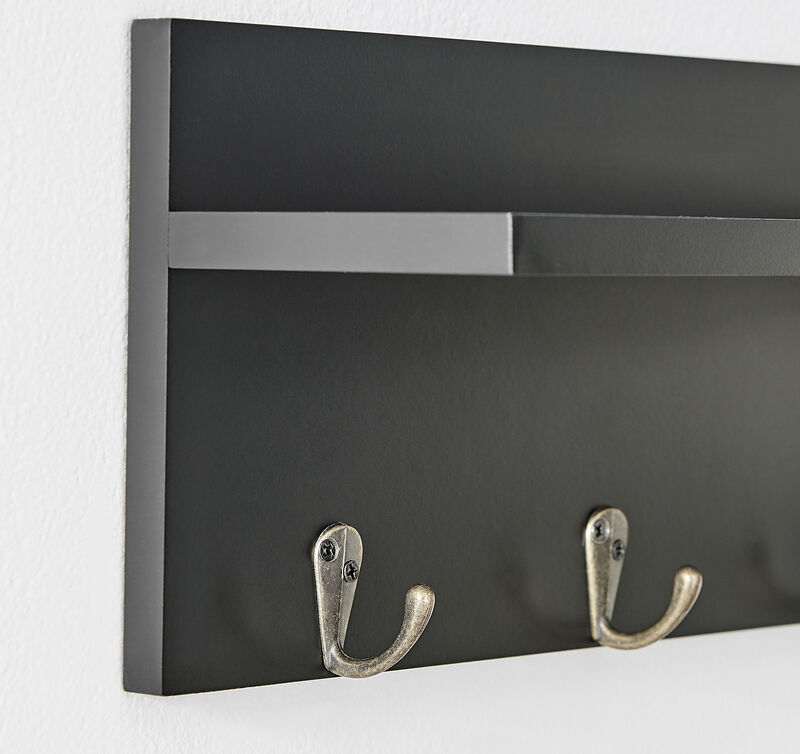 Mail and Key Wall Shelf Organizer with Pocket and Hanging Hooks