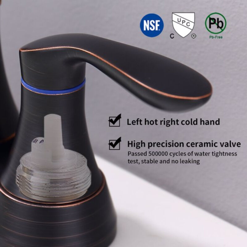 Classic Oil Rubbed Bronze 2-Handle Bathroom Vanity Faucet with Pop-Up Drain & Supply Hoses