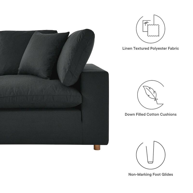 Modway Commix 6-Piece Modern Fabric Overstuffed Sectional Sofa in Pure White image number 3