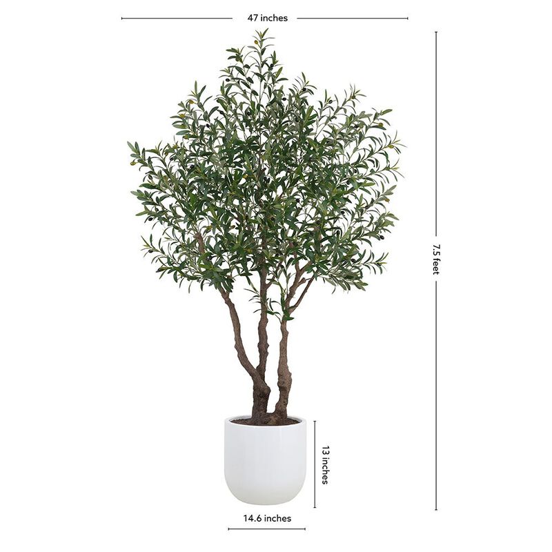 7.5' Faux Potted Olive Tree image number 5