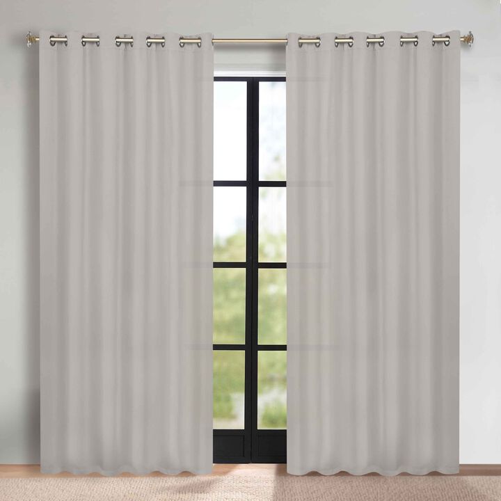 Modern Solid Blackout Curtain Panels Set of 2 Room Darkening Drapes